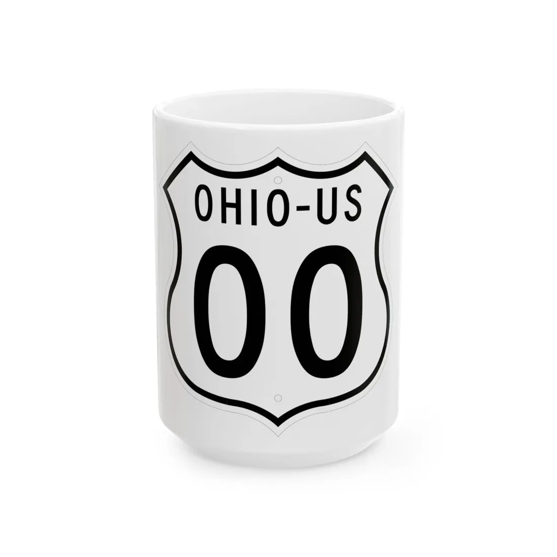 US 00 Ohio 1955 (Ohio) (Road Sign) White Coffee Mug 15oz - Go Mug Yourself