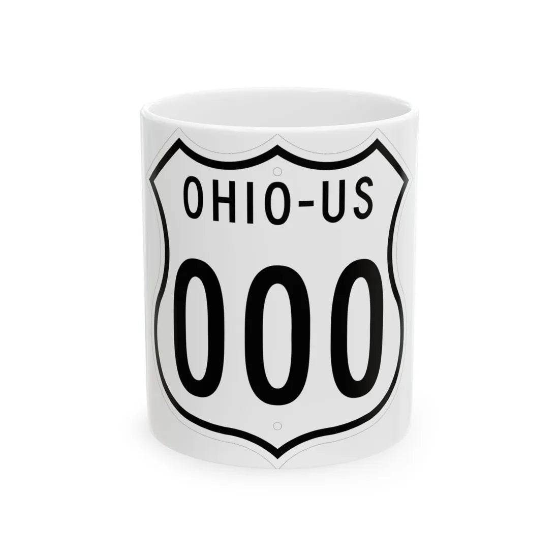US 000 Ohio 1955 (Ohio) (Road Sign) White Coffee Mug 11oz - Go Mug Yourself