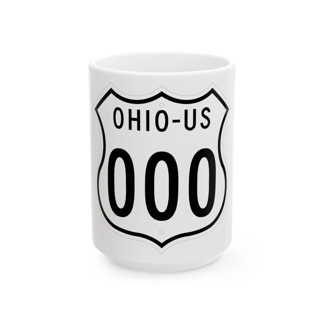 US 000 Ohio 1955 (Ohio) (Road Sign) White Coffee Mug 15oz - Go Mug Yourself