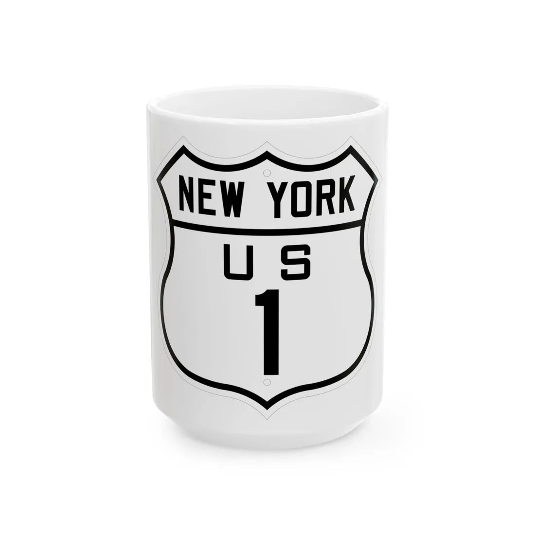 US 1 New York 1926 (New York) (Road Sign) White Coffee Mug 15oz - Go Mug Yourself