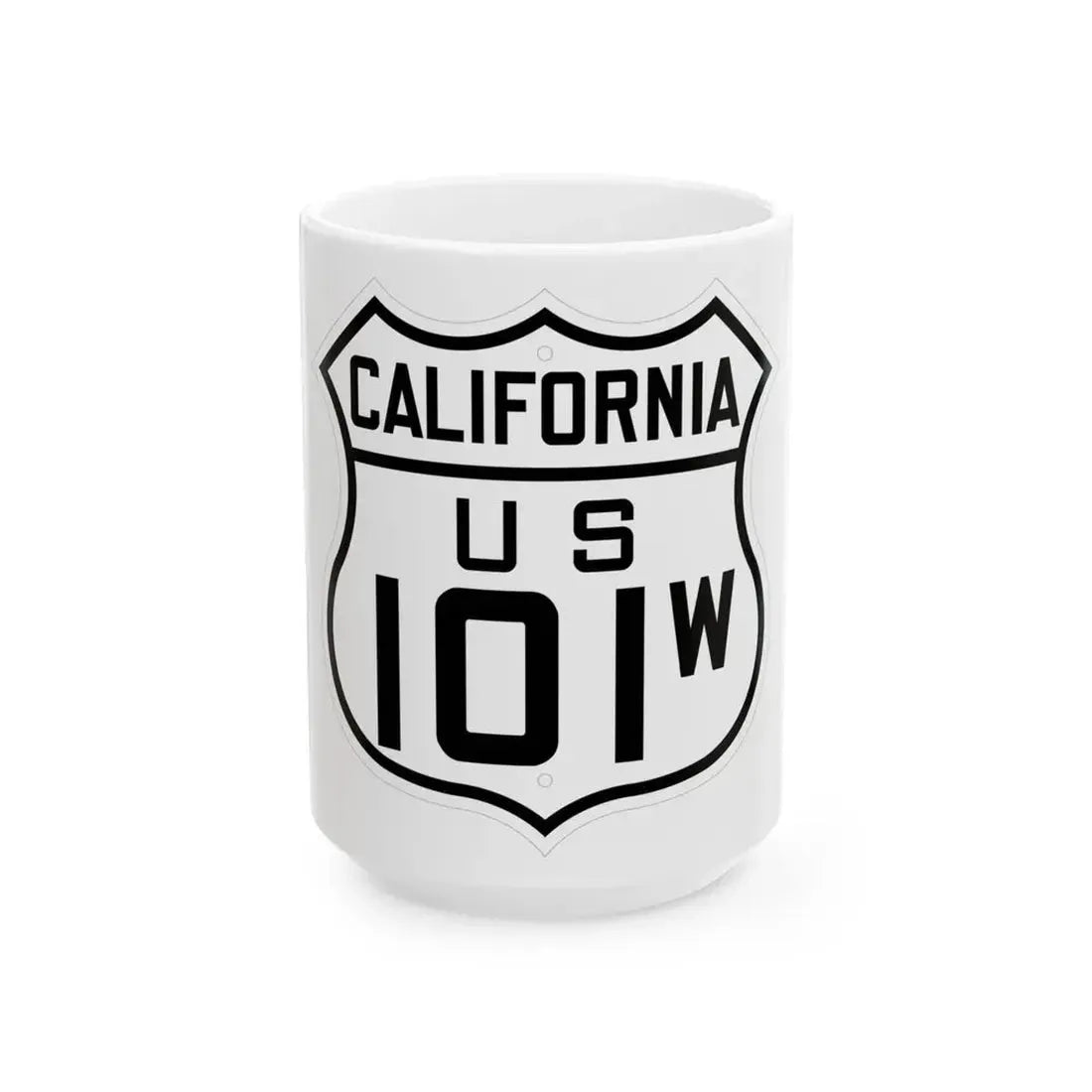US 101W California 1926 (California) (Road Sign) White Coffee Mug 15oz - Go Mug Yourself