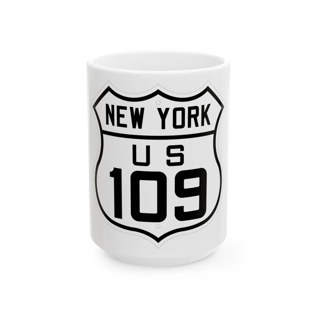 US 109 New York 1926 (New York) (Road Sign) White Coffee Mug 15oz - Go Mug Yourself