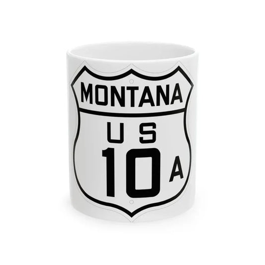US 10A Montana 1926 (Montana) (Road Sign) White Coffee Mug 11oz - Go Mug Yourself