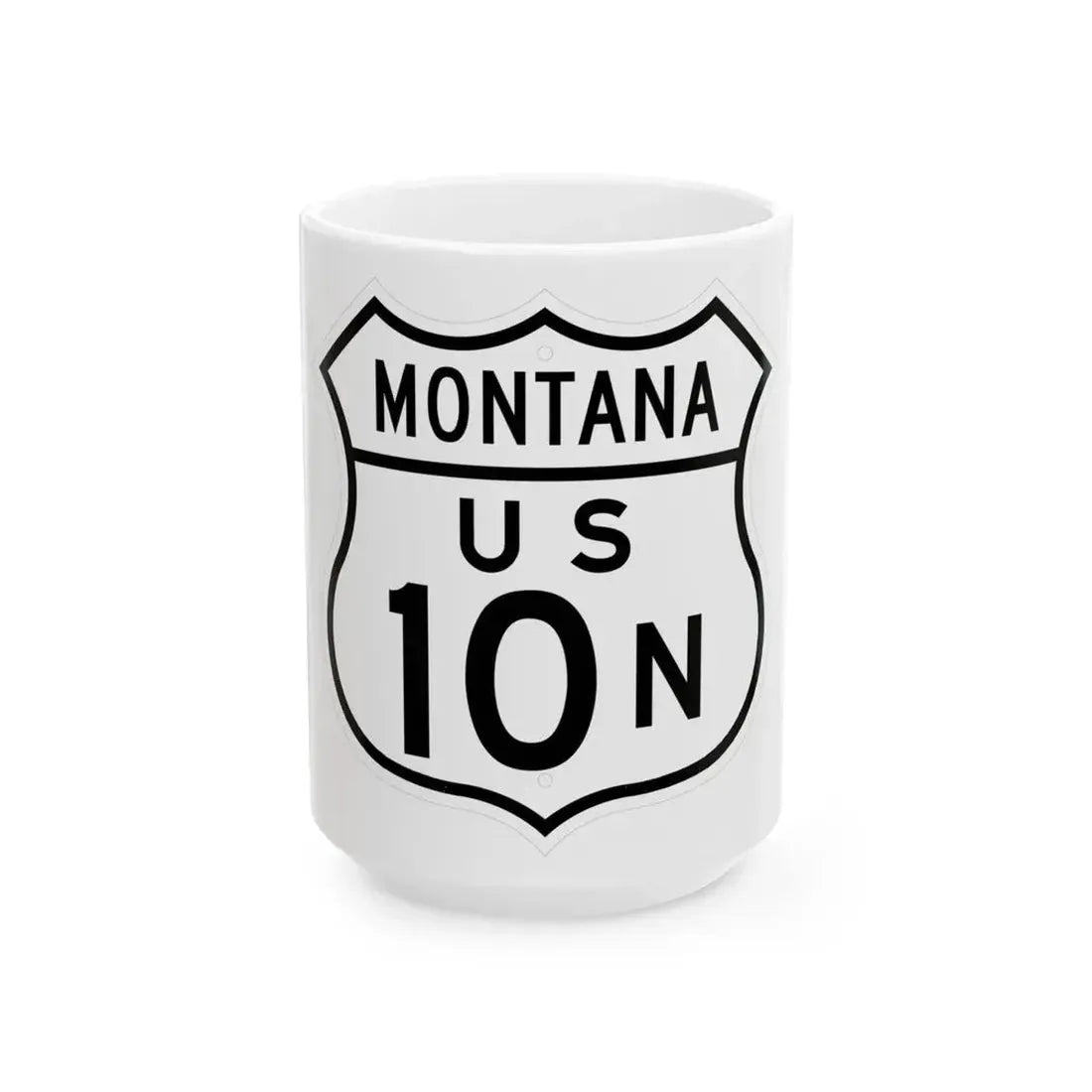 US 10N Montana 1948 (Montana) (Road Sign) White Coffee Mug 15oz - Go Mug Yourself
