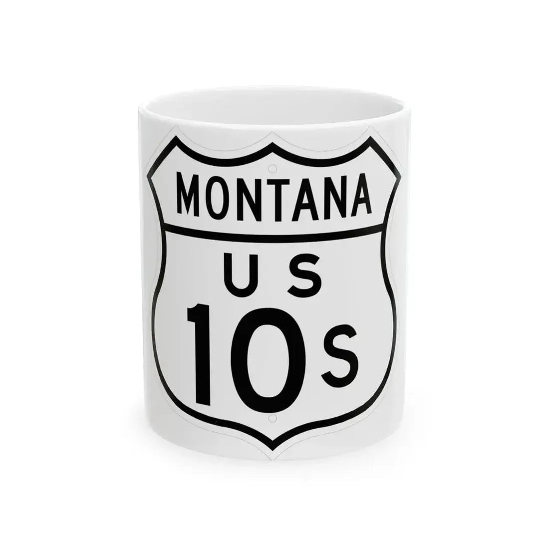 US 10S Montana 1948 (Montana) (Road Sign) White Coffee Mug 11oz - Go Mug Yourself