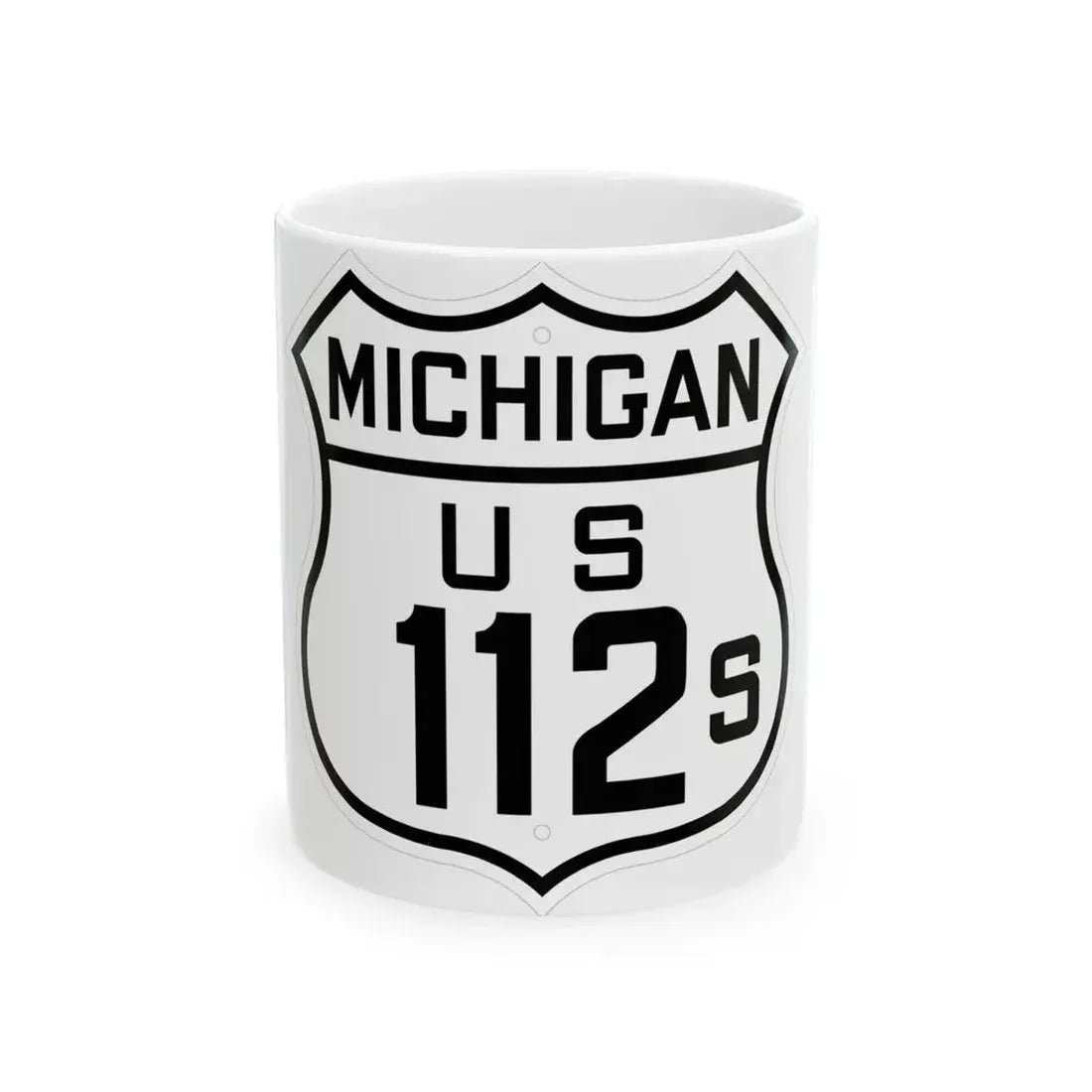 US 112S Michigan 1926 (Michigan) (Road Sign) White Coffee Mug 11oz - Go Mug Yourself