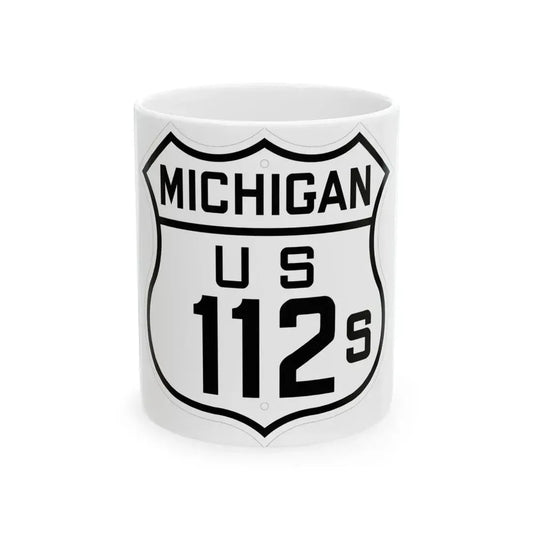 US 112S Michigan 1926 (Michigan) (Road Sign) White Coffee Mug 11oz - Go Mug Yourself