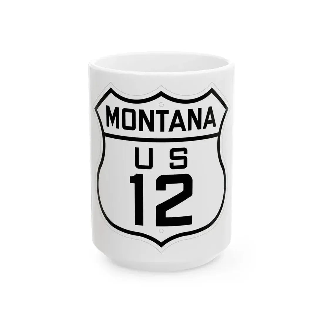 US 12 Montana 1926 (Montana) (Road Sign) White Coffee Mug 15oz - Go Mug Yourself