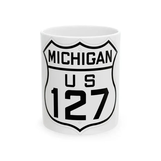 US 127 Michigan 1926 (Michigan) (Road Sign) White Coffee Mug 11oz - Go Mug Yourself