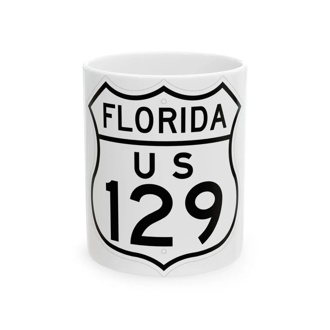 US 129 Florida 1948 (Florida) (Road Sign) White Coffee Mug 11oz - Go Mug Yourself
