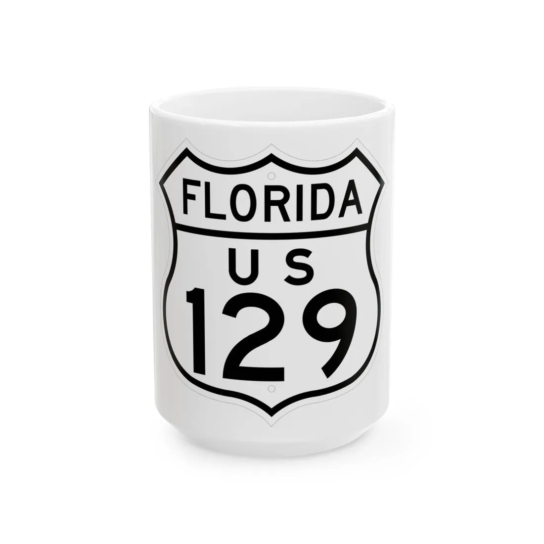 US 129 Florida 1948 (Florida) (Road Sign) White Coffee Mug 15oz - Go Mug Yourself