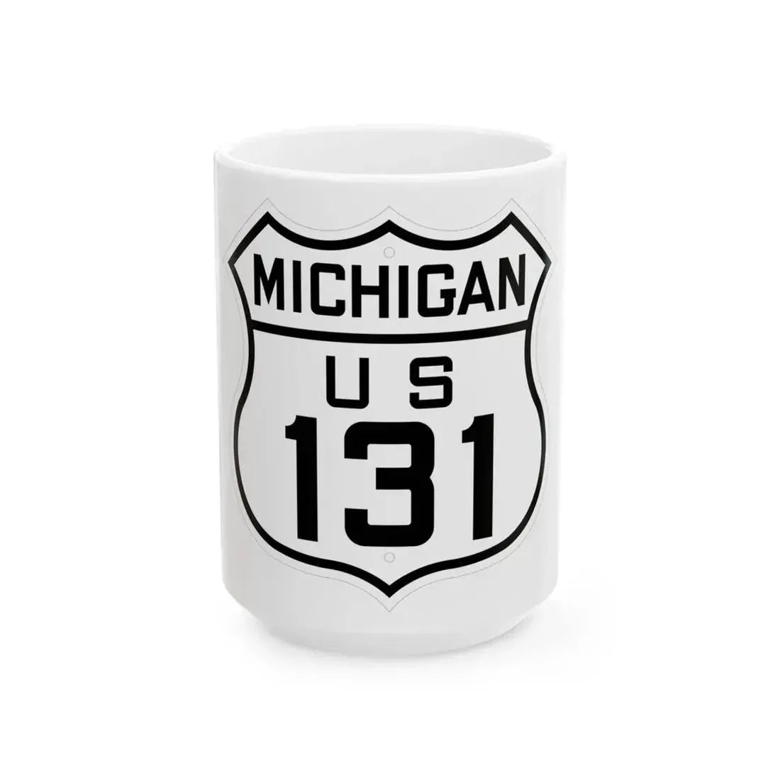 US 131 Michigan 1926 (Michigan) (Road Sign) White Coffee Mug 15oz - Go Mug Yourself