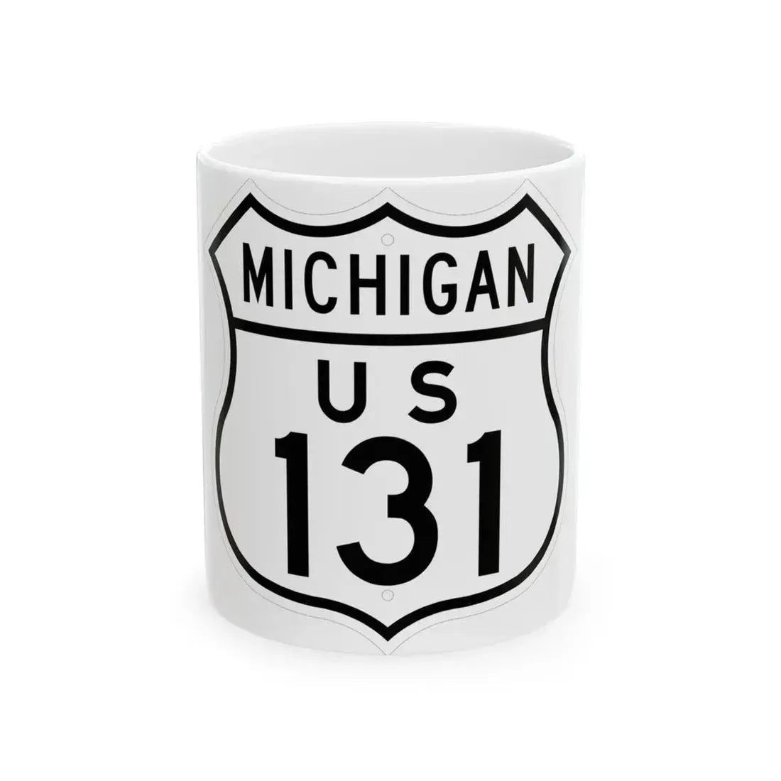 US 131 Michigan 1948 (Michigan) (Road Sign) White Coffee Mug 11oz - Go Mug Yourself