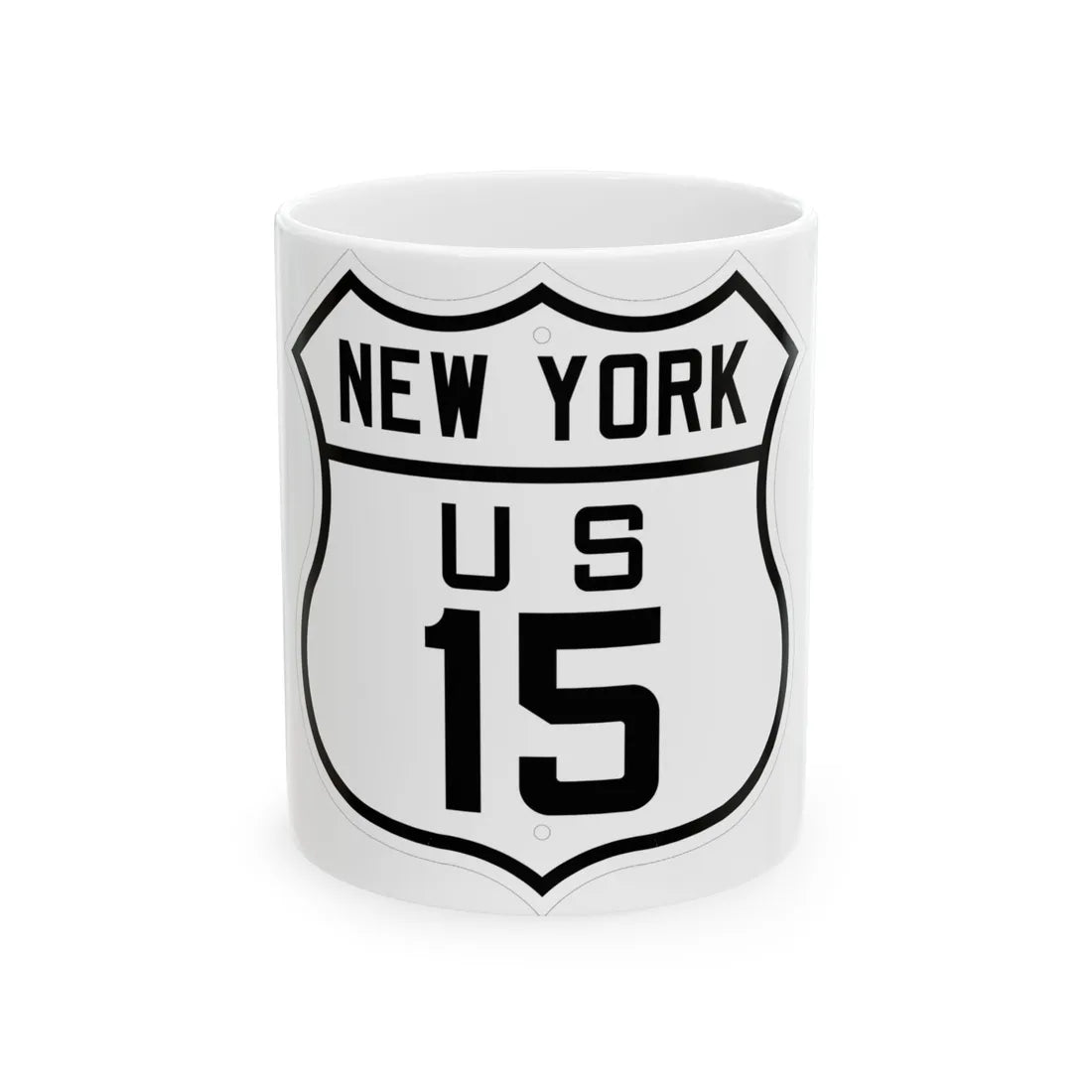 US 15 New York 1926 (New York) (Road Sign) White Coffee Mug 11oz - Go Mug Yourself