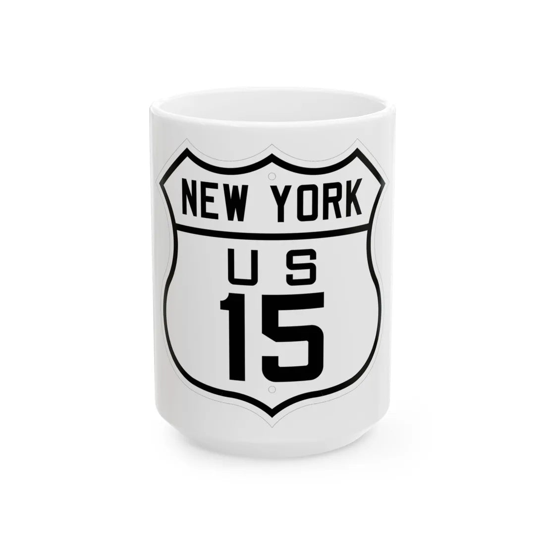 US 15 New York 1926 (New York) (Road Sign) White Coffee Mug 15oz - Go Mug Yourself