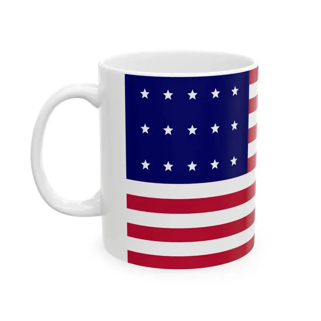 US 15 Star Flag (United States) White Coffee Mug - Go Mug Yourself