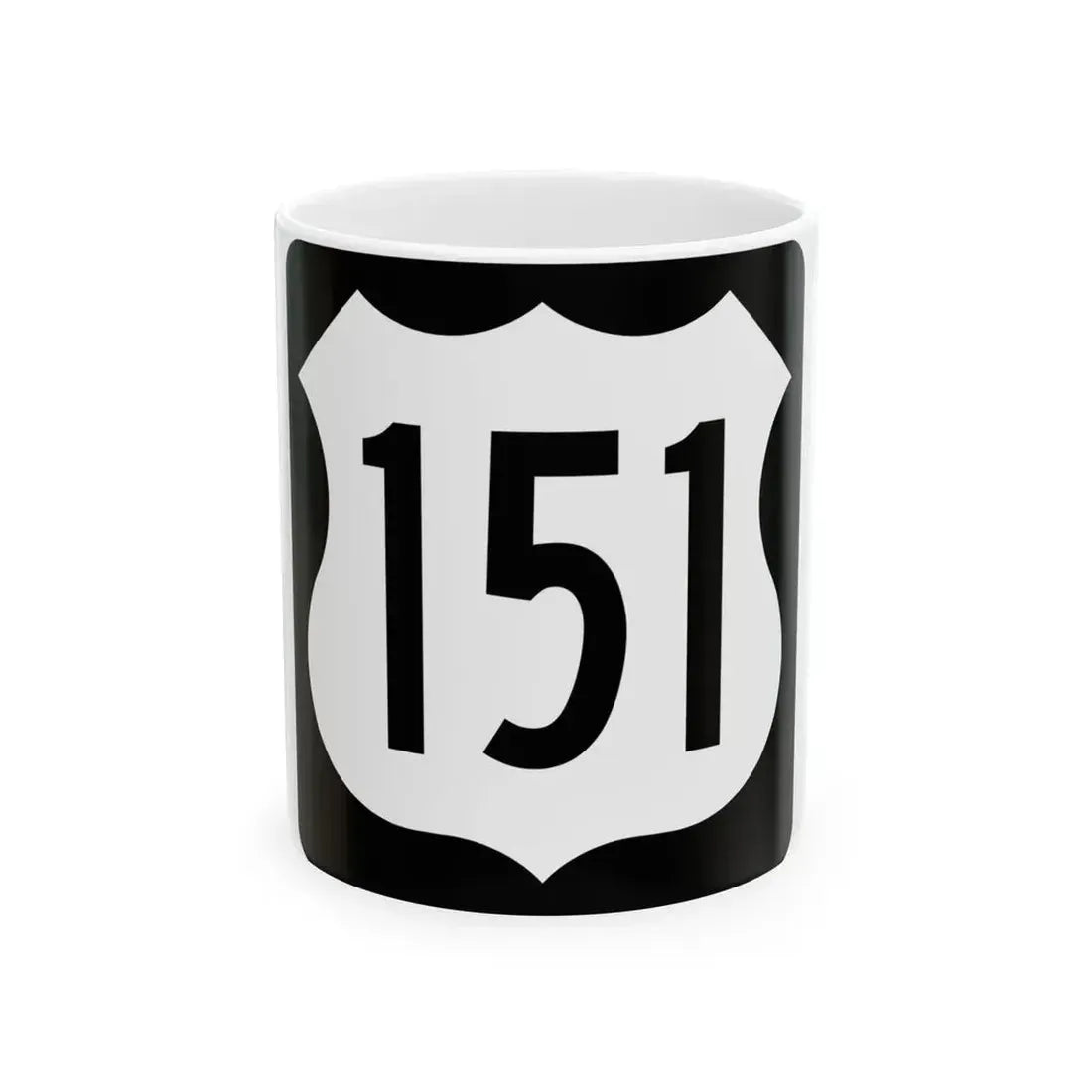 US 151 IA (Iowa) (Road Sign) White Coffee Mug 11oz - Go Mug Yourself