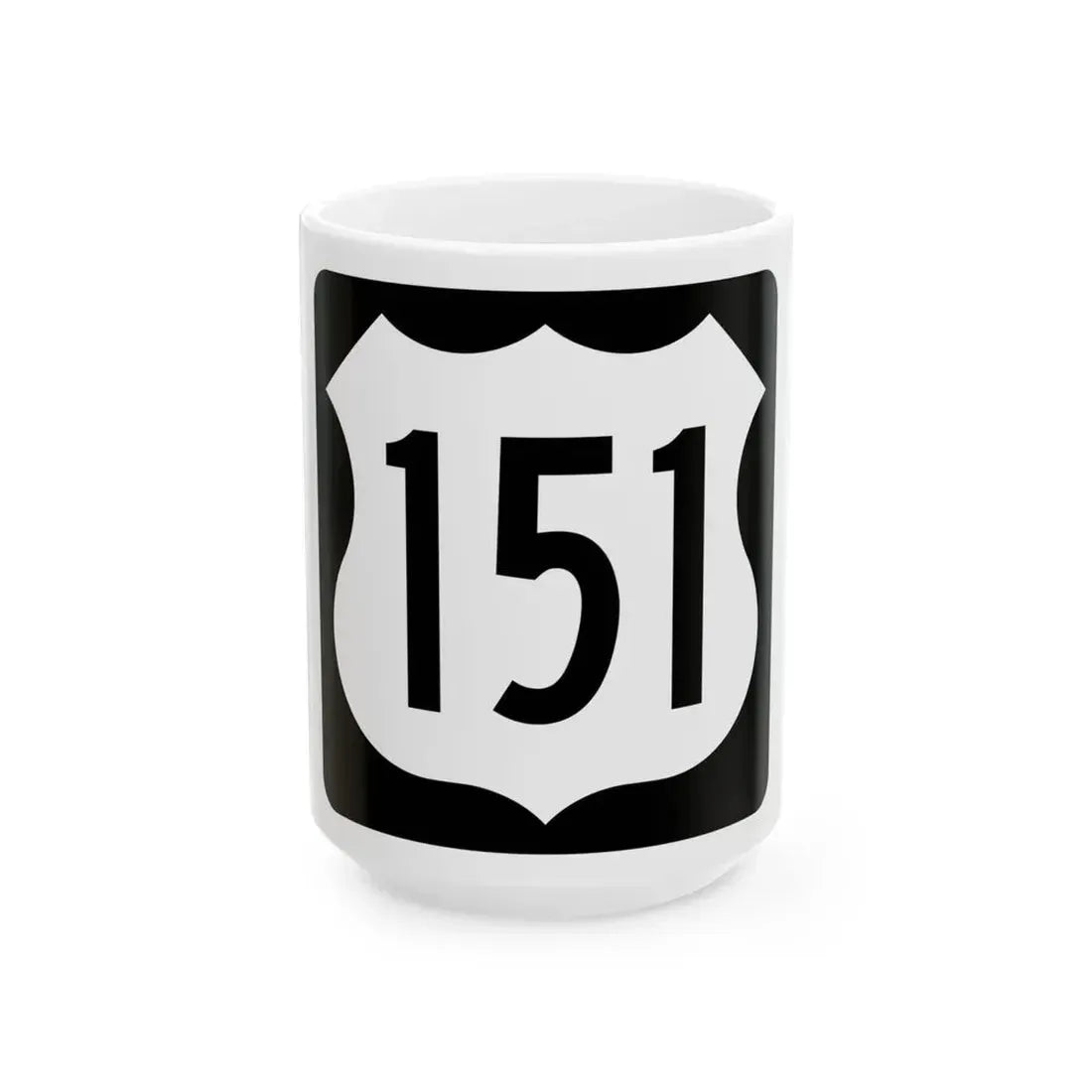 US 151 IA (Iowa) (Road Sign) White Coffee Mug 15oz - Go Mug Yourself