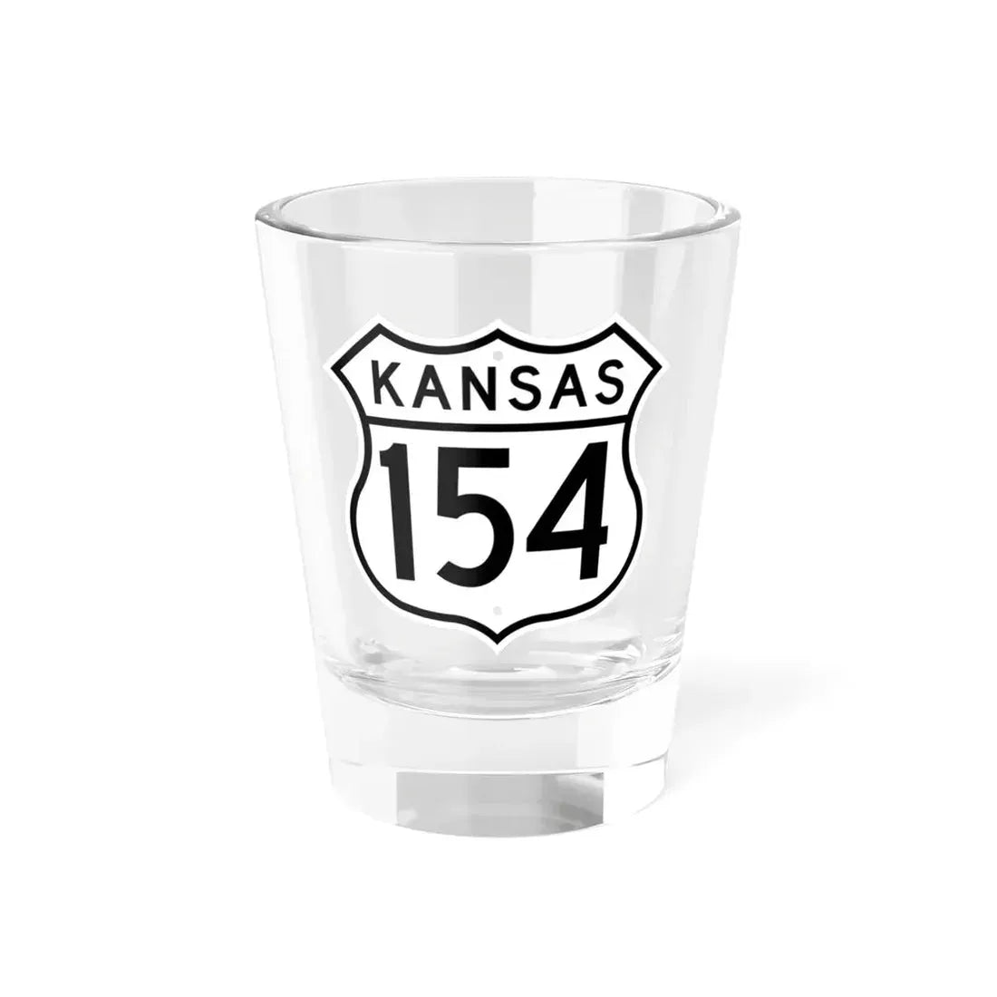 US 154 Kansas 1962 (Kansas) (Road Sign) Shot Glass 1.5oz 1.5oz - Go Mug Yourself