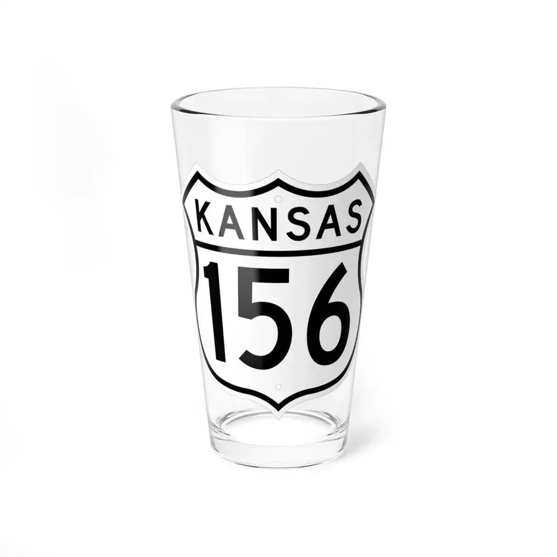 US 156 Kansas 1962 (Kansas) (Road Sign) Pint Glss 16oz 16oz - Go Mug Yourself