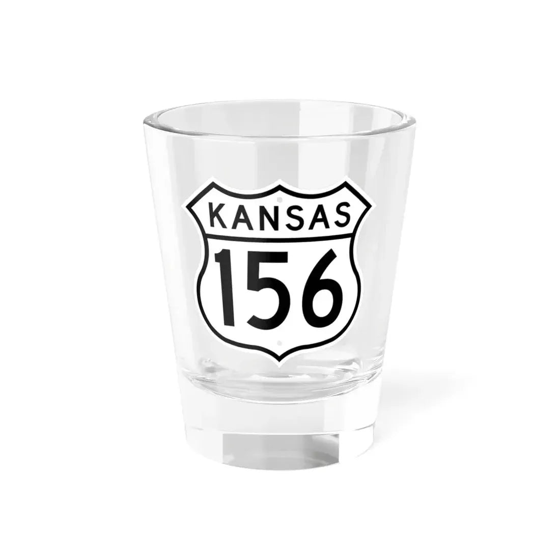 US 156 Kansas 1962 (Kansas) (Road Sign) Shot Glass 1.5oz 1.5oz - Go Mug Yourself