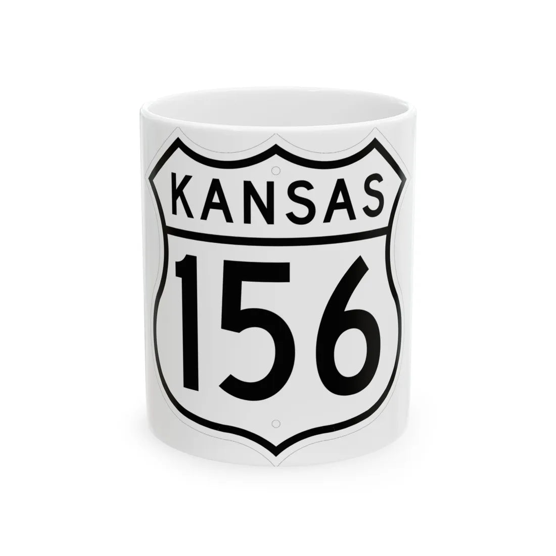 US 156 Kansas 1962 (Kansas) (Road Sign) White Coffee Mug 11oz - Go Mug Yourself