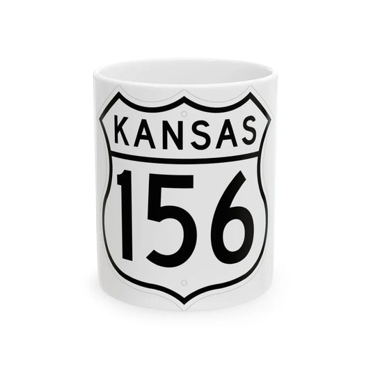 US 156 Kansas 1962 (Kansas) (Road Sign) White Coffee Mug 11oz - Go Mug Yourself