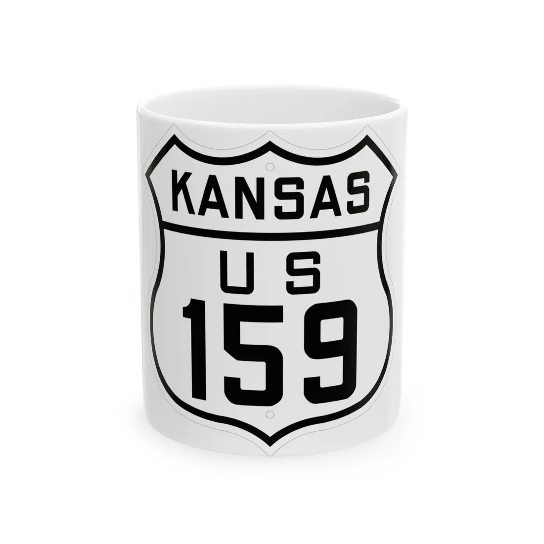 US 159 Kansas 1926 (Kansas) (Road Sign) White Coffee Mug 11oz - Go Mug Yourself