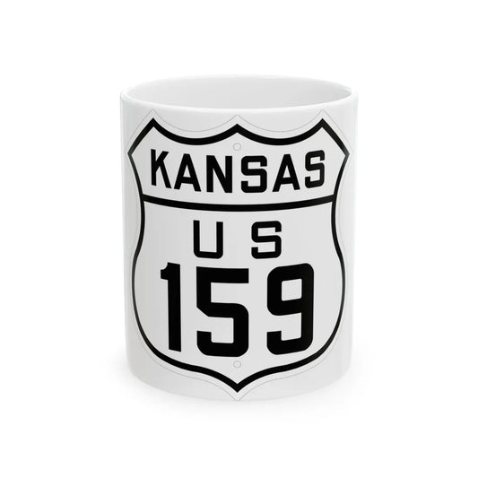 US 159 Kansas 1926 (Kansas) (Road Sign) White Coffee Mug 11oz - Go Mug Yourself