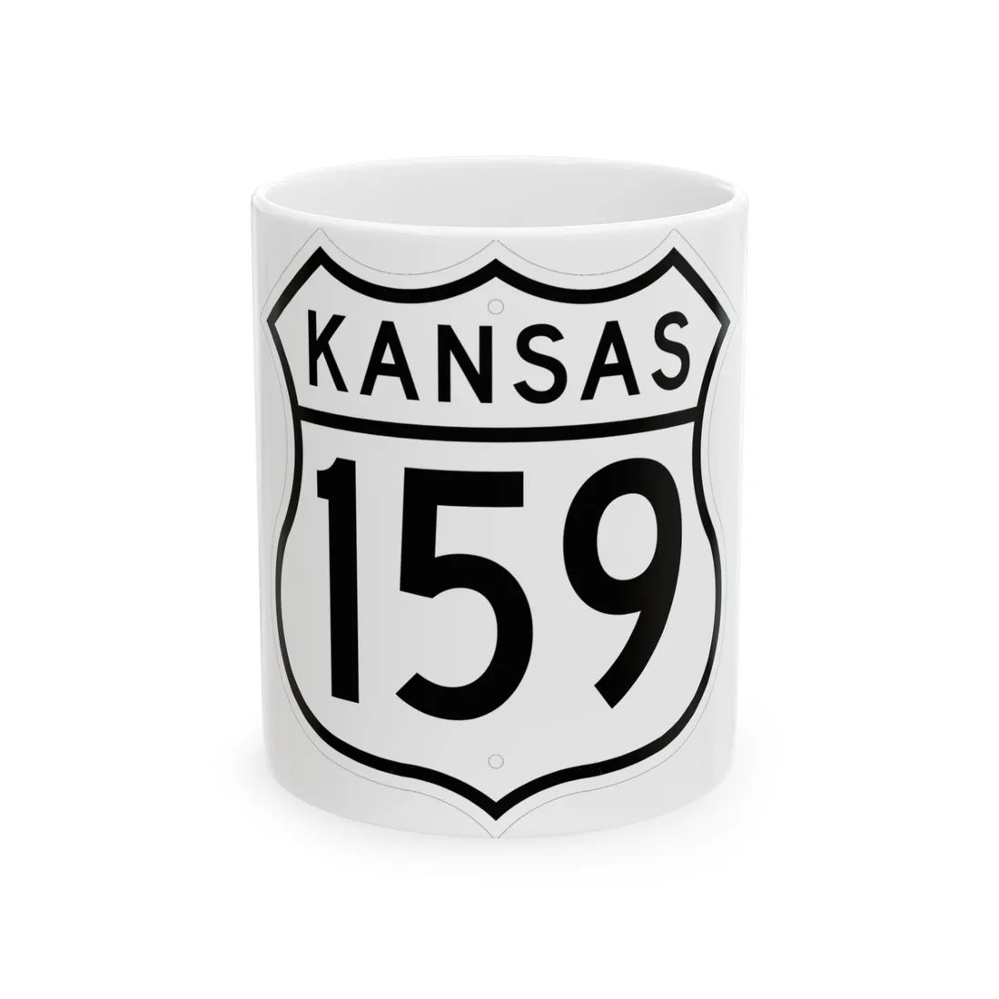US 159 Kansas 1962 (Kansas) (Road Sign) White Coffee Mug 11oz - Go Mug Yourself