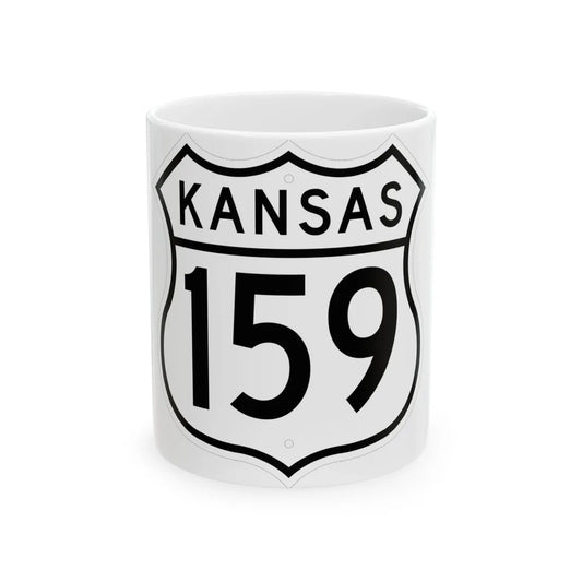 US 159 Kansas 1962 (Kansas) (Road Sign) White Coffee Mug 11oz - Go Mug Yourself