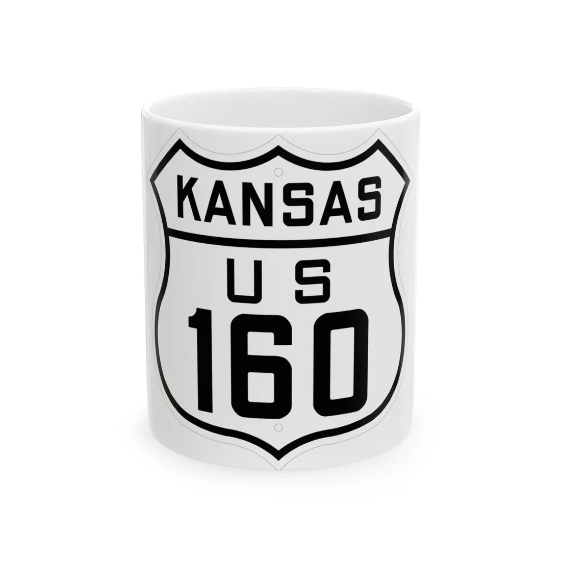 US 160 Kansas 1926 (Kansas) (Road Sign) White Coffee Mug 11oz - Go Mug Yourself
