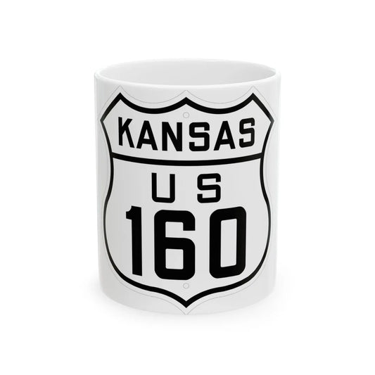 US 160 Kansas 1926 (Kansas) (Road Sign) White Coffee Mug 11oz - Go Mug Yourself