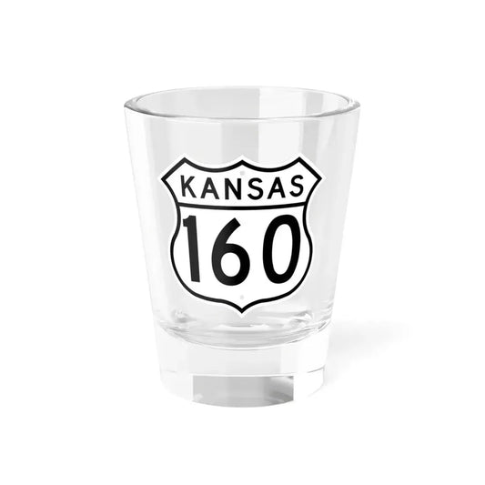 US 160 Kansas 1962 (Kansas) (Road Sign) Shot Glass 1.5oz 1.5oz - Go Mug Yourself