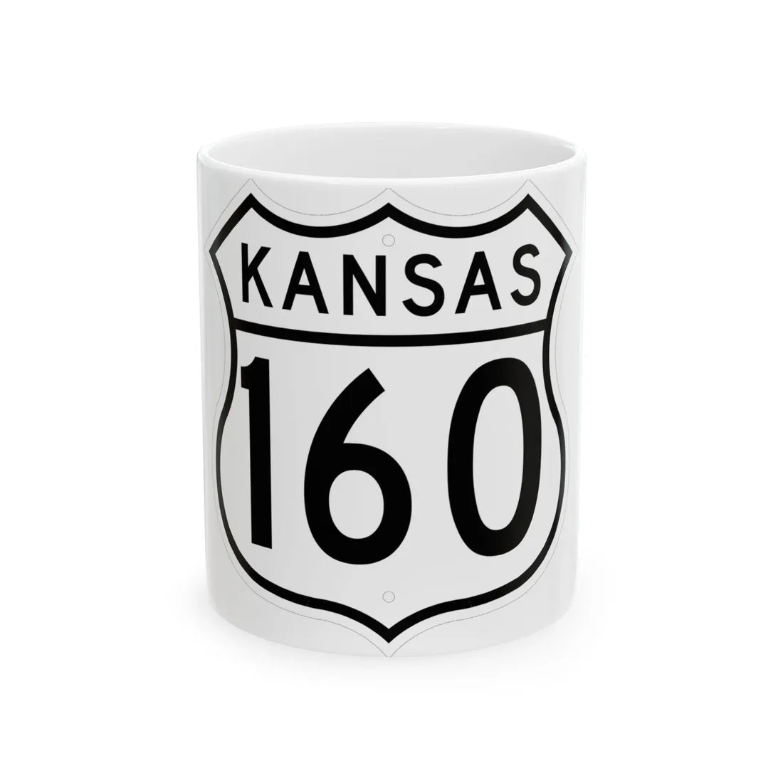 US 160 Kansas 1962 (Kansas) (Road Sign) White Coffee Mug 11oz - Go Mug Yourself