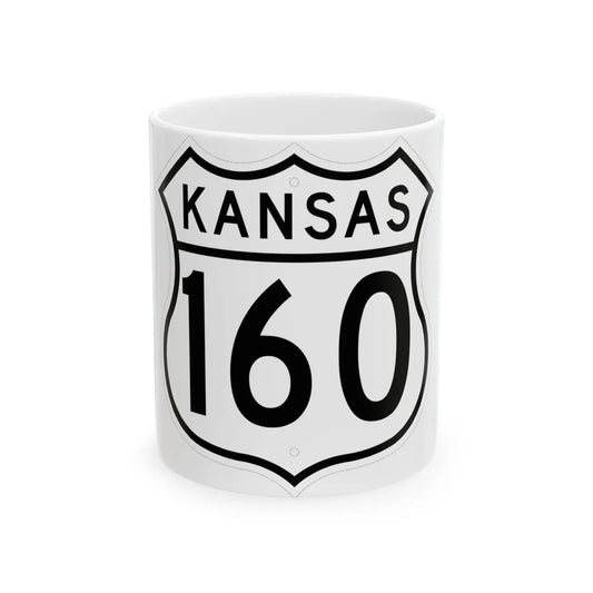 US 160 Kansas 1962 (Kansas) (Road Sign) White Coffee Mug 11oz - Go Mug Yourself