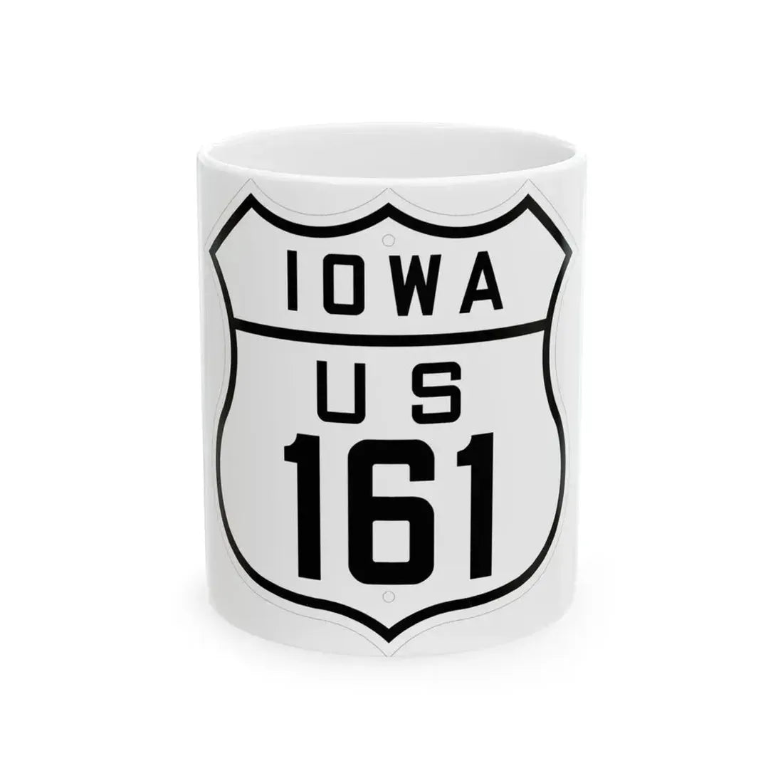 US 161 Iowa 1926 (Iowa) (Road Sign) White Coffee Mug 11oz - Go Mug Yourself
