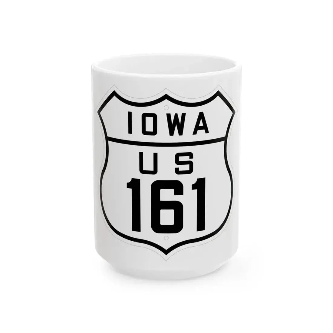 US 161 Iowa 1926 (Iowa) (Road Sign) White Coffee Mug 15oz - Go Mug Yourself