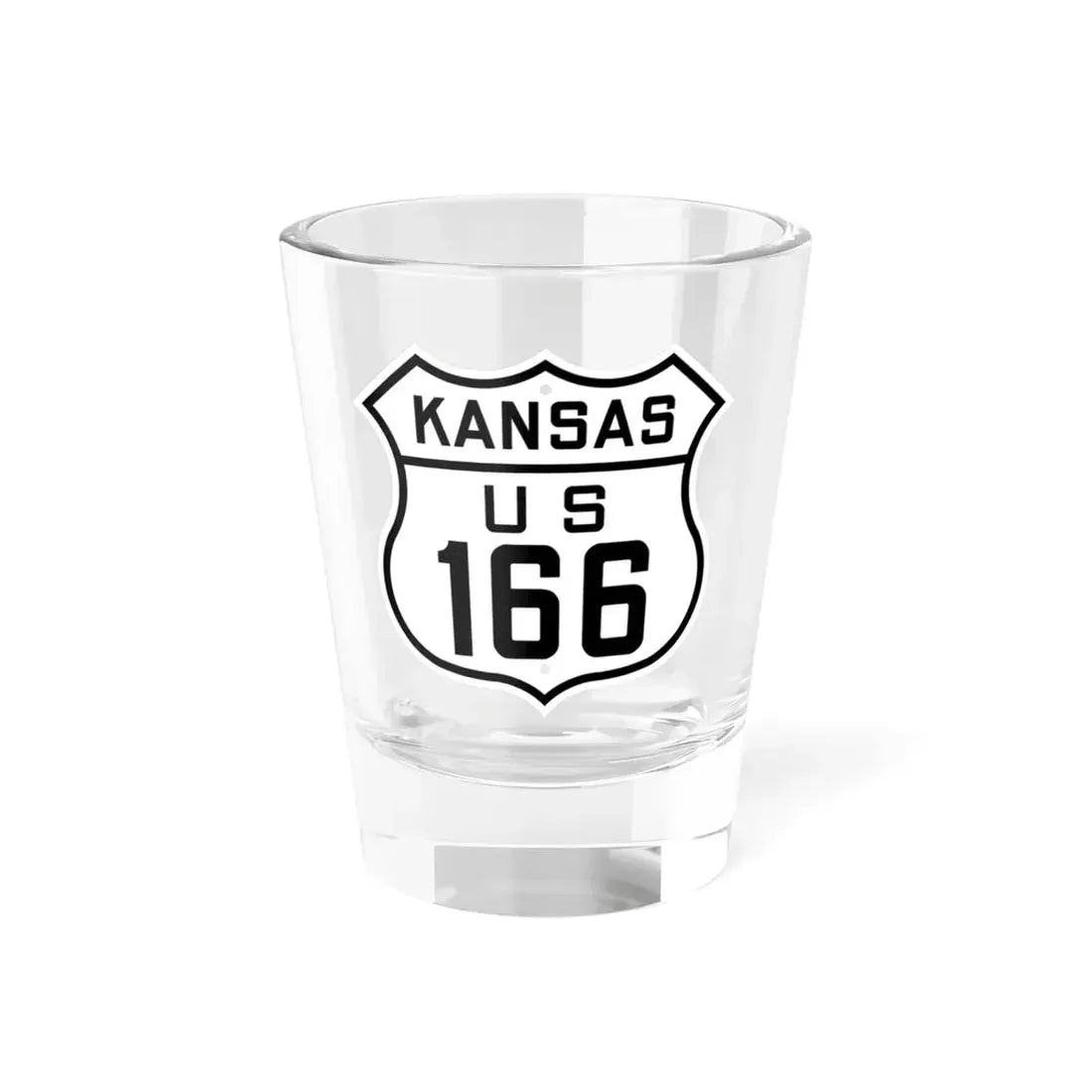 US 166 Kansas 1926 (Kansas) (Road Sign) Shot Glass 1.5oz 1.5oz - Go Mug Yourself