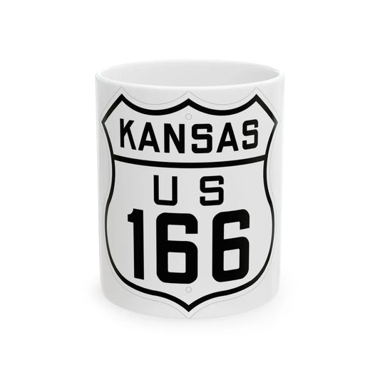 US 166 Kansas 1926 (Kansas) (Road Sign) White Coffee Mug 11oz - Go Mug Yourself