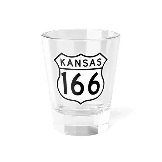 US 166 Kansas 1962 (Kansas) (Road Sign) Shot Glass 1.5oz 1.5oz - Go Mug Yourself