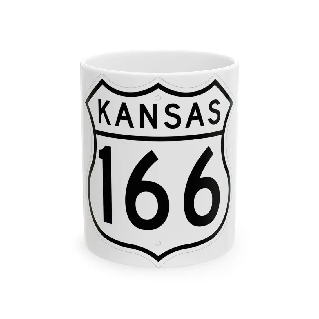 US 166 Kansas 1962 (Kansas) (Road Sign) White Coffee Mug 11oz - Go Mug Yourself