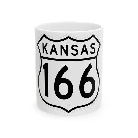 US 166 Kansas 1962 (Kansas) (Road Sign) White Coffee Mug 11oz - Go Mug Yourself