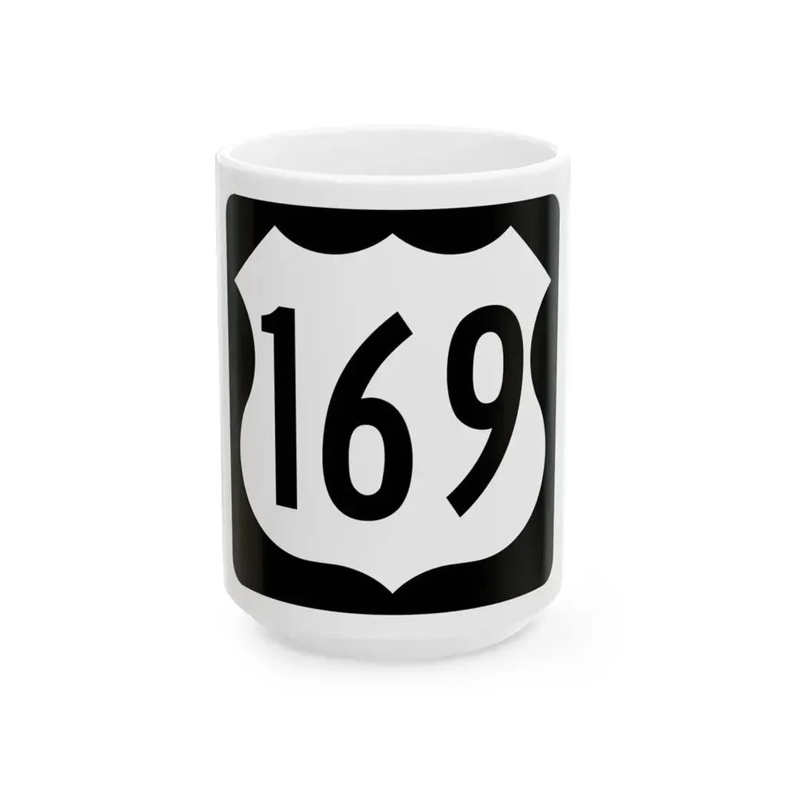 US 169 IA (Iowa) (Road Sign) White Coffee Mug 15oz - Go Mug Yourself
