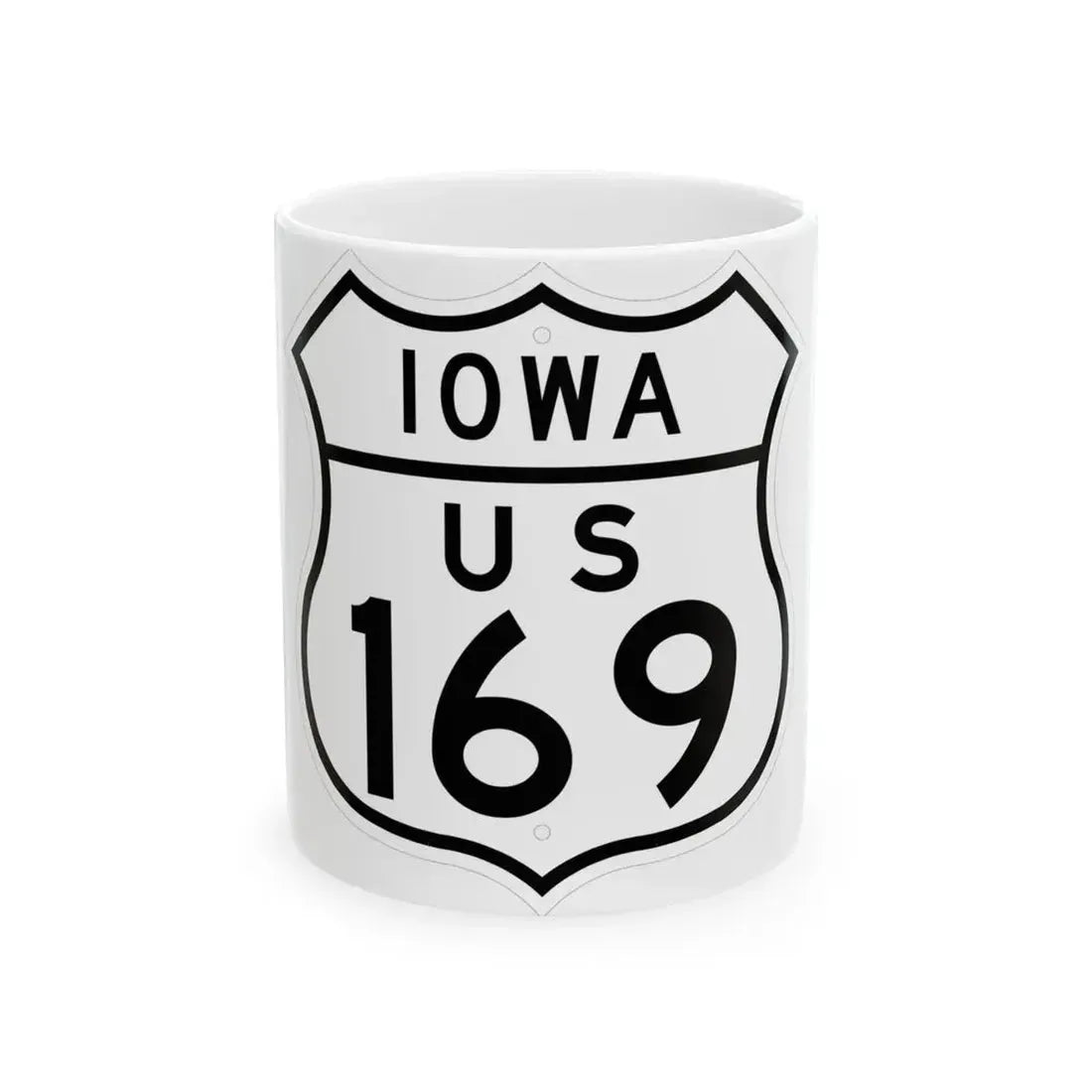 US 169 Iowa 1948 (Iowa) (Road Sign) White Coffee Mug 11oz - Go Mug Yourself
