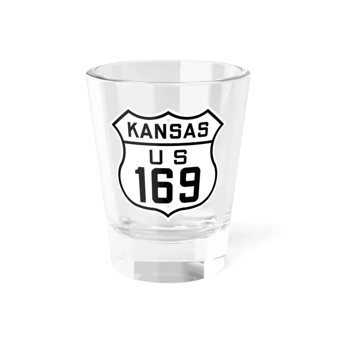US 169 Kansas 1926 (Kansas) (Road Sign) Shot Glass 1.5oz 1.5oz - Go Mug Yourself