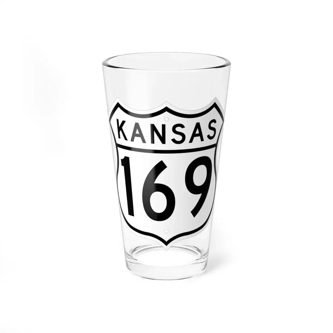 US 169 Kansas 1962 (Kansas) (Road Sign) Pint Glss 16oz 16oz - Go Mug Yourself