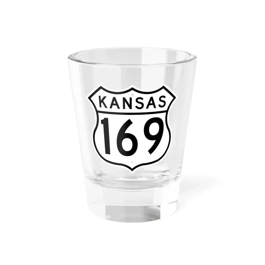 US 169 Kansas 1962 (Kansas) (Road Sign) Shot Glass 1.5oz 1.5oz - Go Mug Yourself