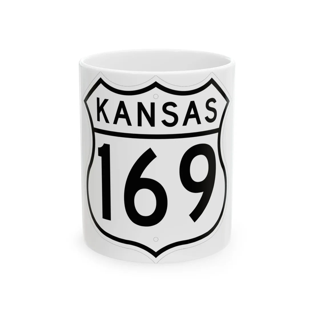 US 169 Kansas 1962 (Kansas) (Road Sign) White Coffee Mug 11oz - Go Mug Yourself