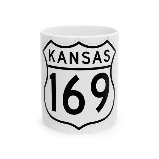 US 169 Kansas 1962 (Kansas) (Road Sign) White Coffee Mug 11oz - Go Mug Yourself